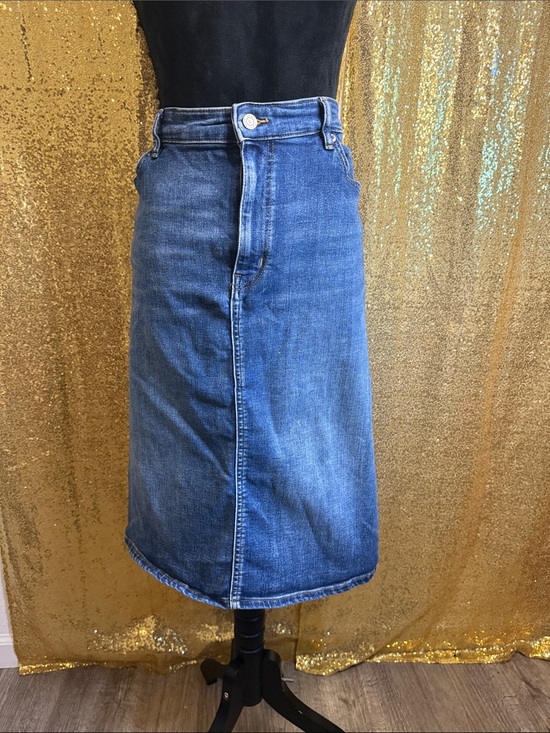 Lauren Ralph Lauren Dresses & Skirts - Lauren Ralph Lauren Blue Denim Midi Skirt with Brass Button